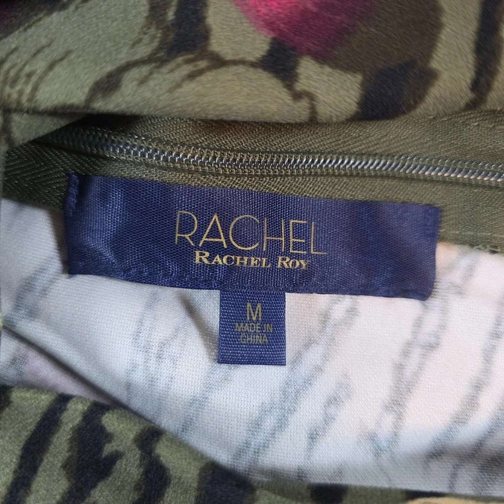 Rachel‎ Rachel Roy Womens Med Olive Floral Tiger Halter Midi Sheath Dress Jungle